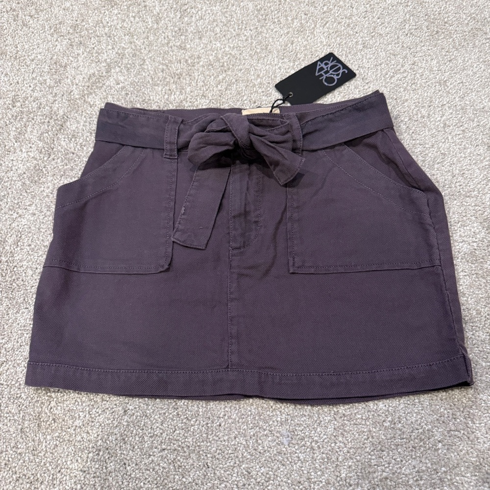 NWT CHASER Gray Vintage Canvas Surplus Mini Skirt Patch Pockets Size Medium